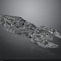 Sci Fi Cosmic Spaceship 3D Model With Intricate Design Structure For Aerospace Exploration 3d model