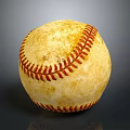 Vintage Leather Baseball Sports Equipment With Red Stitching And Weathered Surface