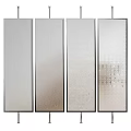 Modern Decorative Glass Room Dividers With Different Textured Patterns For Interior Spaces 3d model