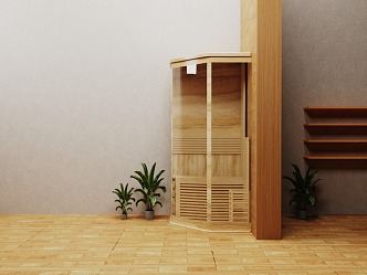 Modern Sauna Room 3d model