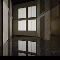 Elegant New Chinese Style Corporate Reception Lobby With Luxury Marble Front Desk And Artistic Decorations