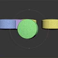 Vibrant Assorted Colorful Round Candy Pieces in Purple Yellow Blue Green