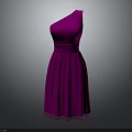 Elegant Pink One Shoulder Pleated Dress With Fitted Waist And Flowy Skirt