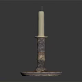 Elegant Silver Candle Holder With Classic Design And Decorative Base Holding Candle