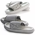 Gray and White Slippers with Crisscross Straps and Minimalist Modern Comfortable Design