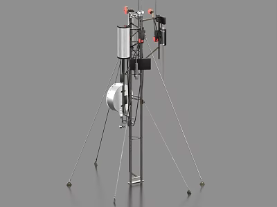 Industrial Equipment With Tripod Structure Metal Frame Mechanical Components And Sensor Integration 3d model