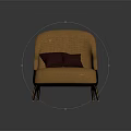 Modern Orange Lounge Chair With Soft Purple Cushions And Comfortable Design