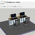 Modern Computer Lab Classroom With Ergonomic Desks Computers And Learning Workstations Setup 3d model