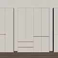 Modern White Wardrobe Designs With Different Door And Drawer Combinations 3d model