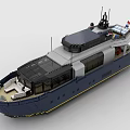 Detailed Building Blocks Yacht Model With Blue Hull Upper Deck And Window Details