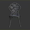 Ornate Metal Leisure Chair Featuring Intricate Rose Carvings On Backrest And Seat