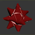 Elegant Shiny Red Decorative Bow With Glossy Ribbon For Gift Decoration
