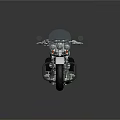 Classic Chrome Motorcycle With Silver Black Body Windshield Saddlebags And Shiny Engine
