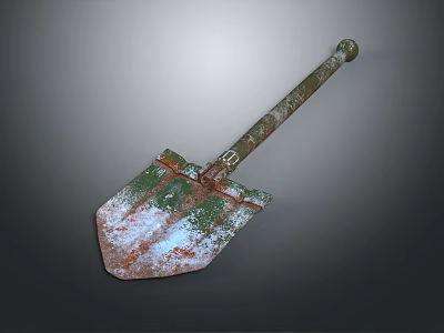 Durable Metal Shovel For Garden Digging And Construction Work With Rustic Finish 3d model
