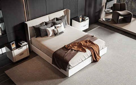 Modern style commodity bed 3d model