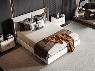 Modern style commodity bed 3d model