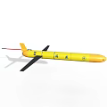 Yellow Unmanned Marine Surveillance Drone With Black Wings For Coastal Monitoring Operations