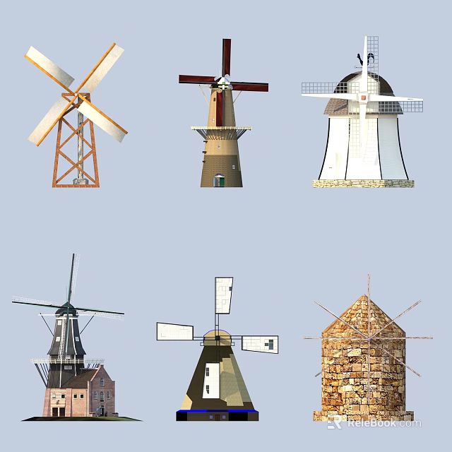 Garden Ornaments With Various Decorative Windmill Designs For Outdoor Gardens 3d model 