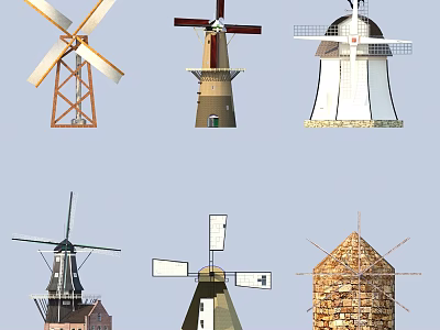 Garden Ornaments With Various Decorative Windmill Designs For Outdoor Gardens 3d model