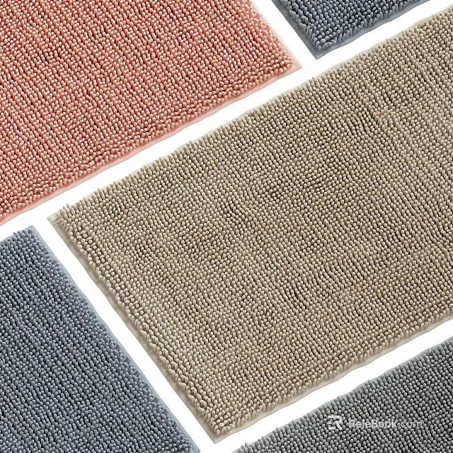 Square Rugs With Multiple Colors Soft Plush Texture Ideal For Home Living Spaces 3d model 