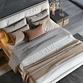 Elegant Modern Double Bed With Soft Pillows And Sea View Bedroom Interior