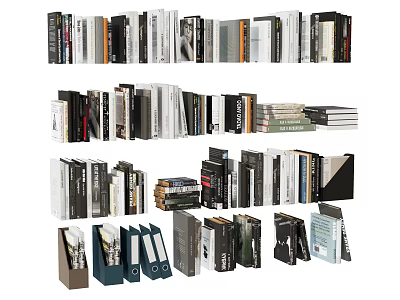 Diverse Collection Of Books And Magazines Stacked In Colorful Piles With Various Sizes 3d model