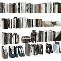 Diverse Collection Of Books And Magazines Stacked In Colorful Piles With Various Sizes