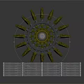 Heavy Duty Metal Spiked Gear Component On Layered Industrial Platform Structure