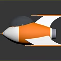 Futuristic Orange And White Spacecraft With Transparent Cockpit And Sleek Wings