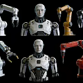 Robot Themed Hanging Ornaments With Mechanical Arms And Humanoid Designs