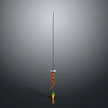 Long Blade Traditional Sword With Orange Decorative Handle And Metallic Shaft