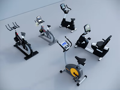 Various Types of Modern Indoor Fitness Equipment for Home Gym Workout 3d model