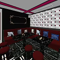 Stylish KTV Lounge Design With Large Screen Comfortable Sofa Seats And Colorful LED Lighting