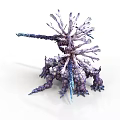 Fantasy Mythical Creature 3D Model With Multiple Tentacles And Purple Blue Design