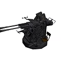 Detailed 3D Model Of Heavy Machine Gun With Metal Bracket And Mechanical Components