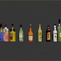 Various Colored Alcohol Bottles Collection Featuring Different Types And Designs