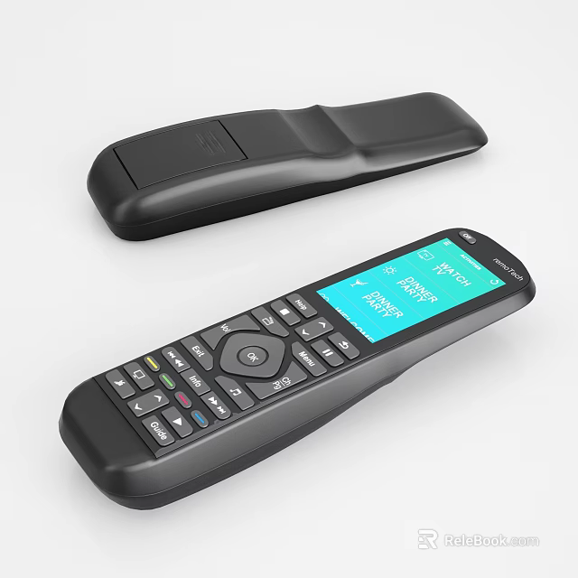 Smart Digital Remote Control With Phone App And TV Guide Screen 3d model 