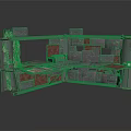 Rustic Industrial Corner Scene Structure With Metal Frame Brick Wall And Damaged Panels