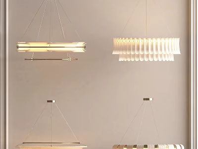 Modern Chandeliers With Different Design Styles Hanging From Ceiling As Elegant Lighting Fixtures 3d model