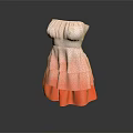 Stylish Strapless Gradient Color Dress With Layered Ruffled Skirt Design Elegant Evening Wear
