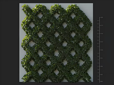 Elegant Green Vines Interwoven into Lattice Pattern for Wall Decoration with Hollow Design 3d model