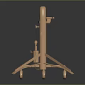 Sturdy Tripod Based Equipment With Wheels Vertical Column And Horizontal Arm 3d model