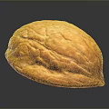 Whole Brown Walnut With Natural Textured Surface And Shiny Appearance On Dark Background