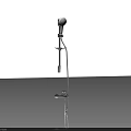 Adjustable Chrome Shower System with Handheld and Overhead Spray Heads 3d model