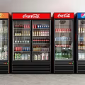 Commercial Beverage Display Refrigerators with Coca-Cola Pepsi Drinks Bottles and Cans 3d model
