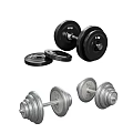 High Quality Sports Equipment With Black And Silver Dumbbells And Weight Plates