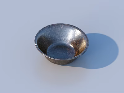 Modern Metal Tableware Set With Shiny Round Bowl For Dining Use 3d model