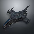 Futuristic Cosmic Spaceship With Sleek Design And Camouflage Texture For Interstellar Travel