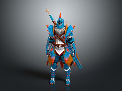 Cosplay Costume COSPLAY Costume Online Game Warrior Animation Costume Animation Costume 3d model