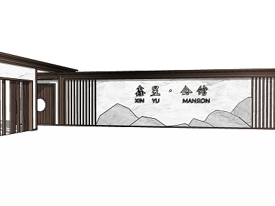 New Chinese style landscape wall model